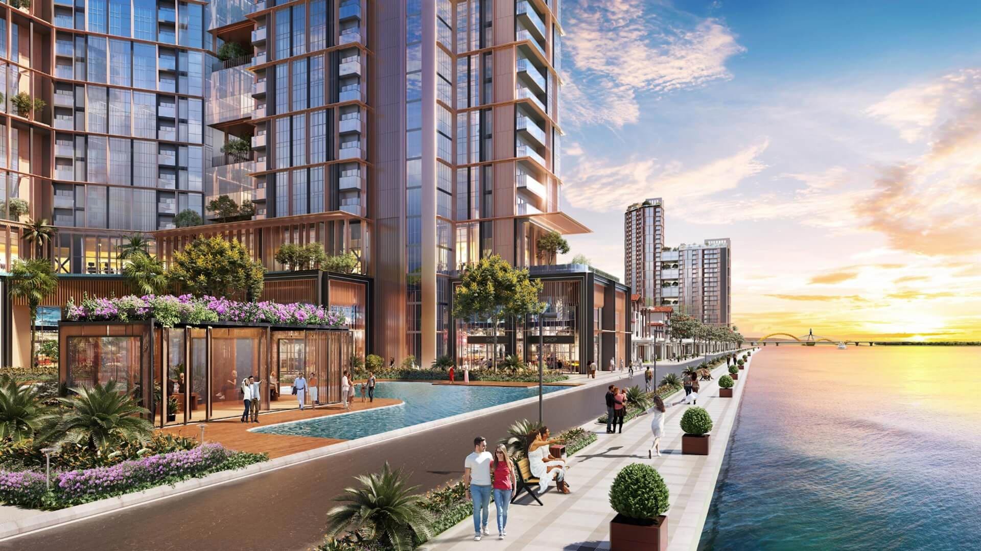 Thương mại & Tiêu dùng: Chợ nông sản hiện đại và các dãy shophouse tại chân các tòa chung cư cung cấp nguồn thực phẩm tươi sạch và các dịch vụ thiết yếu từ hiệu thuốc, cửa hàng tiện lợi đến tiệm giặt là. Cư dân không cần phải đi ra khỏi khu đô thị vẫn có thể tận hưởng cuộc sống đầy đủ.